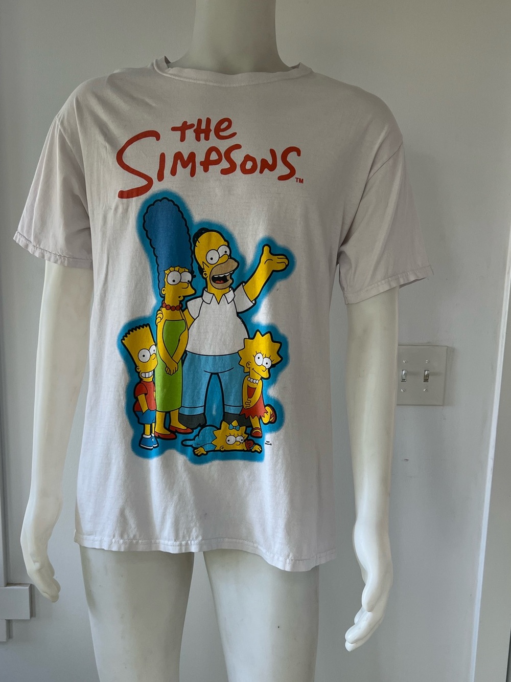 Y2K The Simpsons Graphic Tee White Cartoon Family Shirt Unisex TV Show